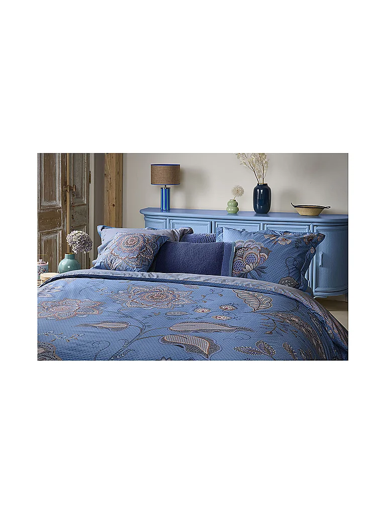PIP STUDIO Ropa de cama de percal MUMBAI NIGHT 70x90cm/140x200cm Azul azul